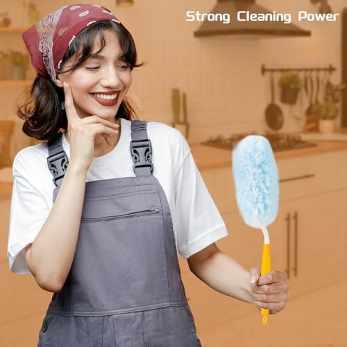 40 Count Duster Refills for Swiffer Duster Handle,360° Heavy Duty Duster Refills, Disposable Microfiber Duster for Dusting Furniture, Blinds, Ceiling Fans, Walls, (40 Count Refills& 2 Handle) - Image 2