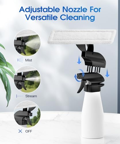 Window Vacuum Squeegee Cordless, 3-in-1 Electric Window Cleaner Tool with Spray & Microfiber Pad, Streak-Free 2200Pa Suction for Glass, Shower Doors, Mirrors, Tiles and Car Windows - Image 4