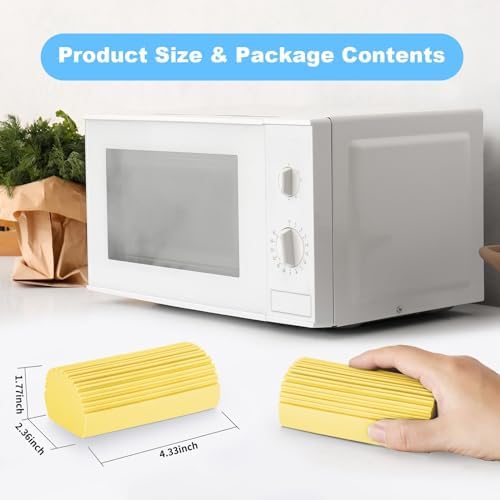 4 Pack Damp Clean Duster Sponge, Magic Sponge Eraser for Household Cleaning, Reusable Dusters Cleaning Supplies for Housekeeping, Dish, Blinds, Glass, Baseboards,Window Track Grooves and Faucets - Image 5