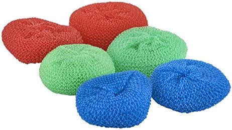 Nylon Scouring Pads-Dish Scrubbers, for Dishes, Pots, and Stoves, Durable Mesh Scourers, for Tough Cleaning. Nylon Dish Scrubbers, Assorted Colors (Superio) (6 Pack) by Superio