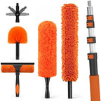 LAANPOLE 26FT High Reach Duster Cleaning Kit with Extension Pole, High Ceiling Fan Cleaner Duster Tool for Fan Blades, Window Washing Kit with Microfiber Feather Duster & Window Squeegee by LAANPOLE