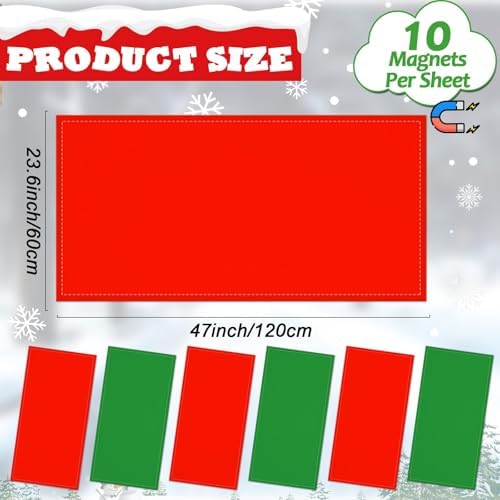 6 Pcs Fluorescent Light Covers with 60 Magnets Decorative for Classroom Ceiling Lights 4 x 2 Feet Magnetic Light Cover Filter Easy Install for Office Hospital Home Ceiling Supplies (Christmas Color) - Image 2