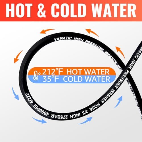 YAMATIC Pressure Washer Whip Hose 4 FT For Hose Reel, 3/8" Swivel Connector - Image 6