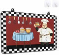 Kitchen Fat Chef Stove Top Covers for Electric Stove, Farmhouse Red Cook Induction Cooktop Cover Protector, White Black Plaid Range Mat for Glass Top Stove, Kitchen Countertop Dish Drying Mat, 24"x21" by Unknown