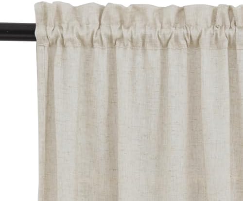 jinchan Lien Tier Curtains and Valances, 26x36, 3 Panels, Natural - Image 3