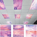 6 Pcs Fluorescent Light Covers with 60 Magnets Decorative for Classroom Ceiling Lights 4 x 2 Feet Magnetic Light Cover Filter Easy Install for Hospitals Drop Home Office Ceiling Supplies (Sunset) by Wiooffen