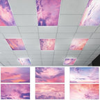 6 Pcs Fluorescent Light Covers with 60 Magnets Decorative for Classroom Ceiling Lights 4 x 2 Feet Magnetic Light Cover Filter Easy Install for Hospitals Drop Home Office Ceiling Supplies (Sunset) by Wiooffen