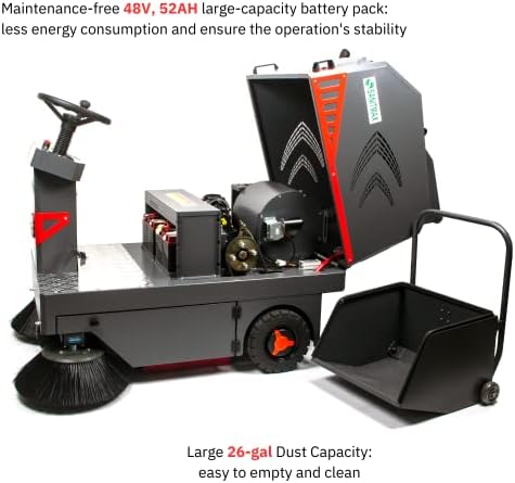 49" Ride-On Floor Sweeper, 26-Gal Hopper - Image 4