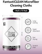 Fantasticlean Microfiber Cleaning Cloth Roll-75 Sheets, 12"x12"(DeepPurple) - Image 4