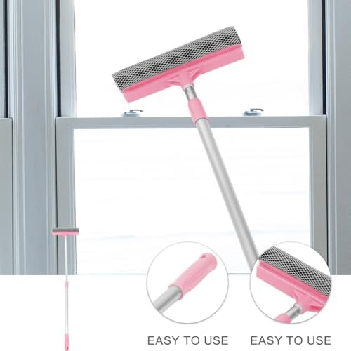 Window Cleaner Squeegee Water Absorbent Glass Door Scrubber Ergonomic Handle Cleaning Wiper for Bathroom Kitchen Balcony Home Window Cleaning Tool 33.85 in - Image 5