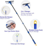 Squeegee for Window Cleaning with Extendable Pole, 53" 2-in-1 Window Cleaning Tool Kit, Shower Squeegee with Long Handle, Indoor/Outdoor High Window Cleaning-Two Pads - Image 6