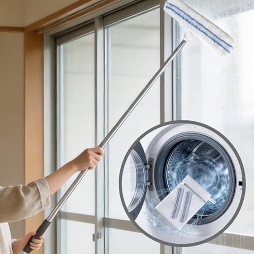 2-in-1 Shower Squeegee for Glass Doors with Telescopic Handle - Image 3