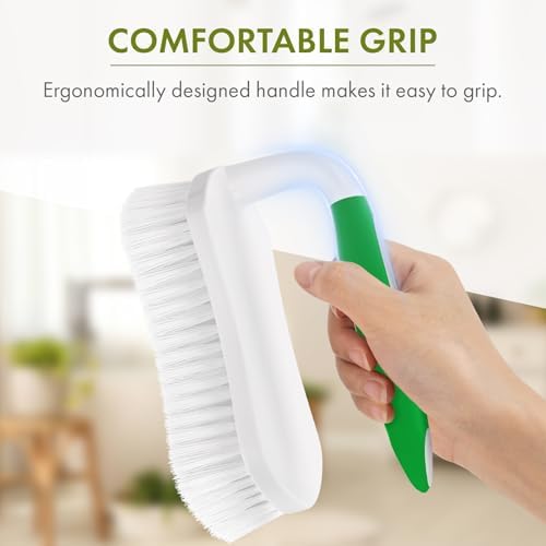 Amazer Scrub Brush for Cleaning Comfort Grip Shower Scrubber Flexible Stiff Bristles with Handle Heavy Duty Cleaner Brush for Tub Sink Carpet Floor - Pack of 4 (Blue+Green) - Image 5