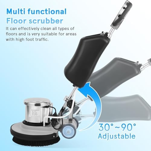 17" Commercial Floor Scrubber Tool, 1100W Heavy Duty Floor Buffer Polisher - Image 6