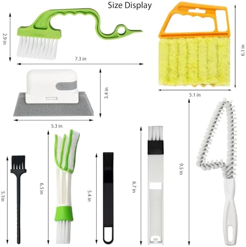 8 Pcs Hand-held Groove Gap Cleaning Tools - Door Window Track Crevice Cleaning Brushes Blind Cleaner Duster, Window Magic Cleaning Brush for Shower Door, Car Vents, Air Conditioner, Keyboard - Image 7
