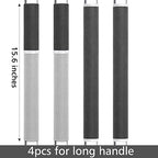 MRKG Refrigerator Door Handle Covers, Set of 4, Washable Without Fading or Cracking, Keep Your Kitchen Appliance Clean from Smudges, Drips, Food Stains, Oil. (Black, Grey) - Image 6