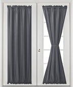 Hiasan Front French Door Curtains for Window, Grey, 24W x 72L, 1 Panel - Image 2