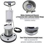 220V Stone Ground Grinding and Polishing Machine 17in Chassis Diameter 1800W Multi-Functional Floor Polisher with 12L Water Tank & 12m Power Cord for Stone Cement Epoxy Floors Carpet Cleaning - Image 3