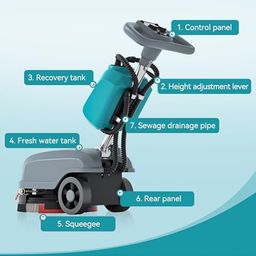 15" Walk Behind Floor Scrubber Machine, 23" Squeegee - Image 6