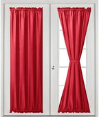 Hiasan French Door Curtains Semi Sheer, Red, 24W x 72L, 1 Panel - Image 2