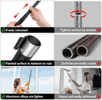 Long Handle Shower Squeegee for Glass Doors, 15-51" Telescopic Window Squeegee with Extension Pole, 2-1 Extendable Bathroom Squeegee with Fiber Scrubber for Shower Glass, Mirrors, Tile Walls & Windows - Image 5
