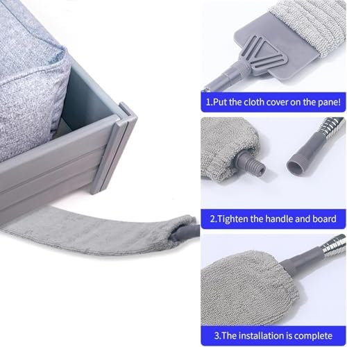 Retractable Gap Dust Cleaner, Extendable Gap Duster with 4 Microfiber Dusting Cloths Long, Under Appliances Cleaning Tools with Extendable Pole,Under Refrigerator, Furniture, High Ceiling - Image 5