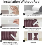 Vatge Narrow Window Curtains Privacy Door Curtain for Doorways Thermal Insulated Rod Pocket Door Window Curtain, 1 Panel, W25 x L72, Nostalgia Rose - Image 3