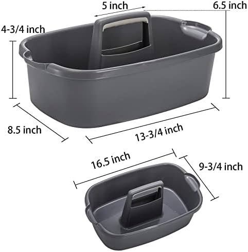 TOPZEA 2 Pack Cleaning Supplies Caddy, Large Plastic Cleaning Supply Organizer Bin with Handle, Cleaning Bucket Housekeeping Shower Tote Caddy Under Sink Tool Storage Basket for Dorm, Garden, Bathroom - Image 2
