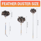 Extendable Ostrich Feather Duster, Natural Ostrich Feathers Long Handle Duster for Cleaning, 47” Soft & Fluffy Feather Duster for High Ceilings, Fans, Walls, Furniture, Home Dusting(A11-Ivory) - Image 4