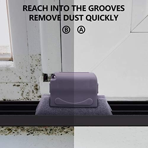 Magic Window Groove Cleaning Brush, Hand-held Crevice Cleaner Tools, Multipurpose Clean Tools Slide Brush Head for Door, Window Slides Replacement Cloth Brush for Corners Gaps scouring Door - Image 5