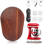 Sliding Mat for Kitchen aid 5-8 Qt Stand Mixer with 1Pc Cord Organizer and 3Pcs Attachment Holder for Kitchen Appliance Slider Counter, Moving Tray (5-8 Qt Bamboo and Attachment, Brown) by Sun3drucker
