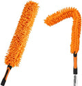 Chenille Duster with Bendable Head – Washable Ceiling Fan Duster for High Ceilings, Blinds, and Furniture – Universal Thread Fit for Easy Cleaning, Orange by Unknown