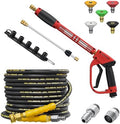 3/8’’ Pressure Washer Hose and Gun, Power Washer Hose 25FT by TechSweeppro