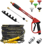 3/8’’ Pressure Washer Hose and Gun, Power Washer Hose 25FT by TechSweeppro