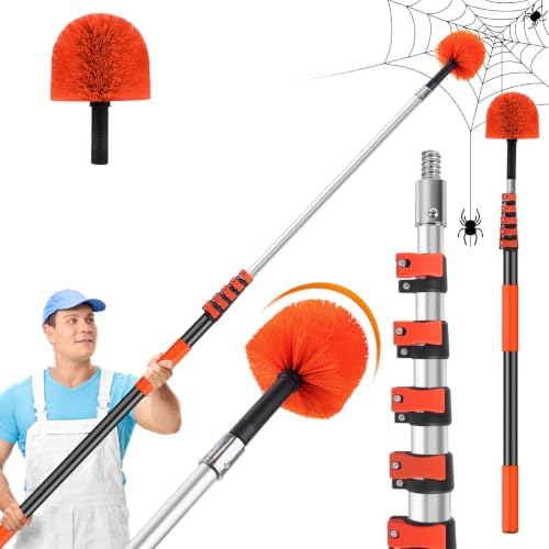 30FT Reach Cobweb Duster with Extension Pole,Spider Web Brush for Cleaning by ACTREY