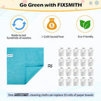 FIXSMITH Microfiber Cleaning Cloth, 20 Pack Cleaning Rags, Cleaning Towels for Housekeeping, Kitchen, Car, Lint-Free, Reusable Shop Towels with 5 Colors (Green/Blue/Yellow/Orange/Pink), 12"X12" - Image 7