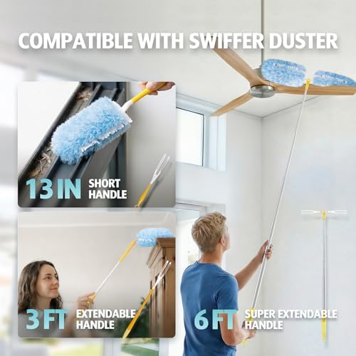 60 Count 360° Dusters Refills for Swiffer Duster with 2 Upgrade Hands - Image 2