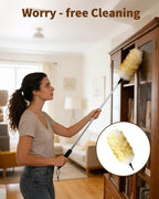 Extendable Wool Duster, 18-48 Inch Long Handle Duster with Natural Fluffy Wool Head, Dusters for Cleaning Ceiling Fans, Blinds, High Ceilings, Furniture, Washable & Reusable - Image 7