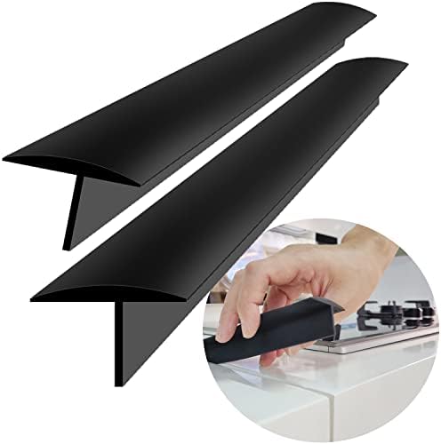 Stove Counter Gap Cover - 30 Inch Silicone Stove Gap Filler 2 Pack Black by Mofason