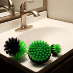 Grip 4 pc Power Drill Cleaning Brush Set - Bathroom Surfaces, Tub, Shower, Tile, Grout - Power Scrubber - Flat & Dome Brushes - Quick Change - Image 4