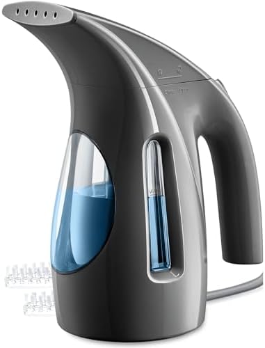 HiLIFE Steamer for Clothes, Portable Handheld Clothing Steamer, 240ml Big Capacity, 700W, Strong Power, Fabric Quick Wrinkle Remover with Brush for Home, Office(ONLY 120V)(Ink Black) by HiLIFE