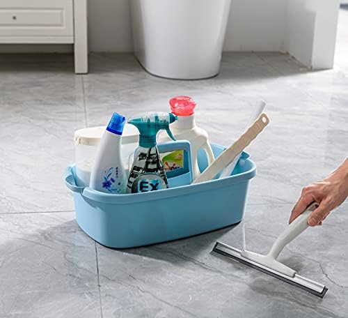 ALINK Large Plastic Shower Caddy Tote, Portable Storage Caddy Basket Organizer with Handle for Dorm, Bathroom, Tool, Garden, Kitchen, Cleaning Supplies – Blue - Image 3
