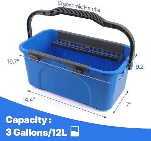 PIMEKOY Window Cleaning Kit with Bucket, Squeegee and Scrubber for Outdoor - Image 3