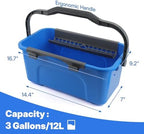 PIMEKOY Window Cleaning Kit with Bucket, Squeegee and Scrubber for Outdoor - Image 3