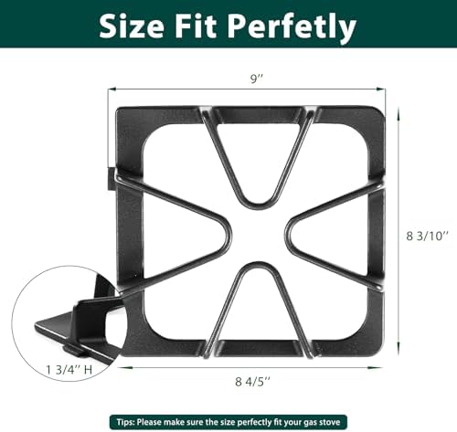 W10447925 Burner Grates Stove Replacement Parts for Whirlpool Gas Stove Grates Kenmore Maytag Amana Inglis Kirkland 8.3 x 8.8 In Matte Cast Iron Stove Top Oven Grates Cooktop Grates 4 Pcs - Image 2