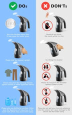 HiLIFE Steamer for Clothes, Portable Handheld Clothing Steamer, 240ml Big Capacity, 700W, Strong Power, Fabric Quick Wrinkle Remover with Brush for Home, Office(ONLY 120V)(Ink Black) - Image 7