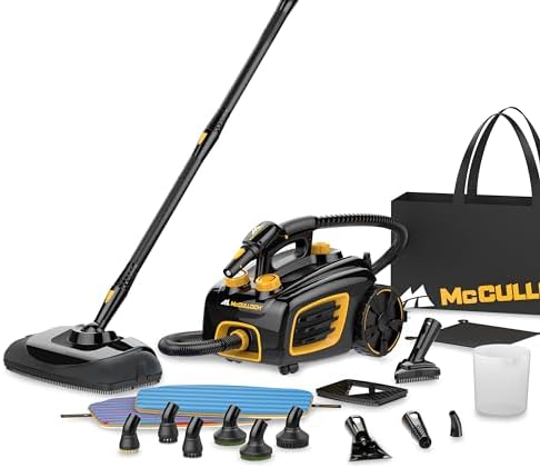 McCulloch MC1375 Canister Steam Cleaner, 90 Min Runtime, 20 Accessories by McCulloch