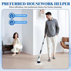 Electric Spin Scrubber, Cordless Bath Tub Power Scrubber with 8 Replaceable Drill Brush Heads, Shower Cleaning Brush with Adjustable Handle for Bathroom, Tile Floor & Car, White, (ANS-8050) - Image 5