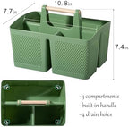 rejomiik Plastic Shower Caddy, Portable Shower Basket with Handle, Green - Image 3