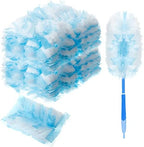 Vesici 100 Pcs Duster Refills Compatible with Swiffer Dusters Bulk Disposable Replacement Thickened with 1 Handle Heavy Duty for Cleaning, Office (Blue) by Vesici